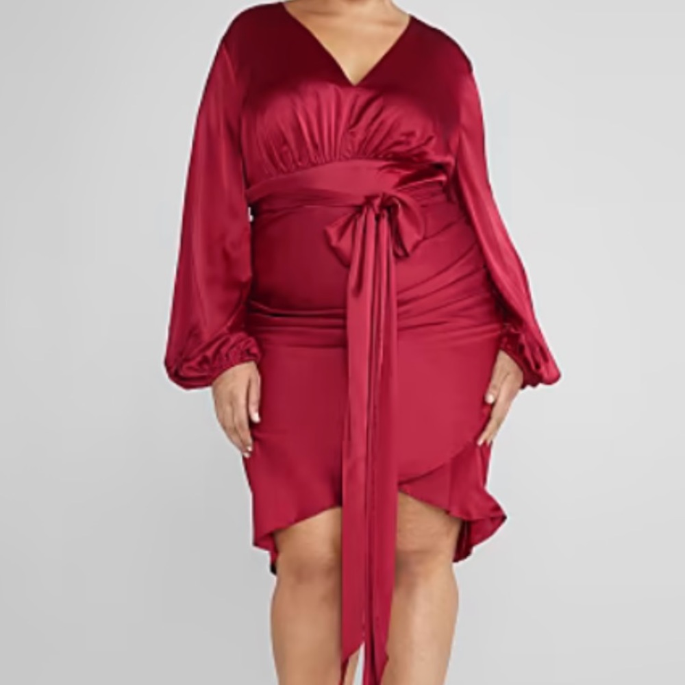 Red long sleeved dress